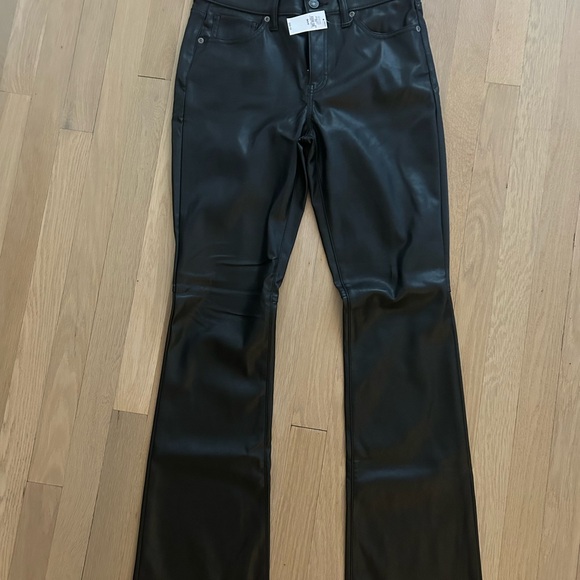 Gap Mid rise vegan leather baby boot pants, size 28 NWOT - Picture 3 of 5